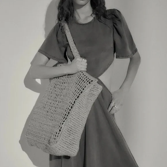 MANGO NWT Handmade Straw Large Tote Beach Bag - Picture 9 of 12